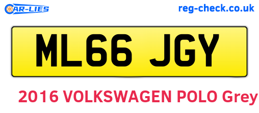 ML66JGY are the vehicle registration plates.
