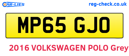 MP65GJO are the vehicle registration plates.