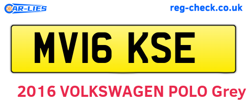 MV16KSE are the vehicle registration plates.