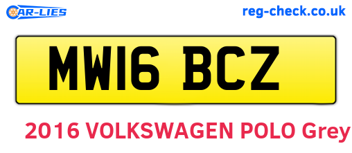 MW16BCZ are the vehicle registration plates.