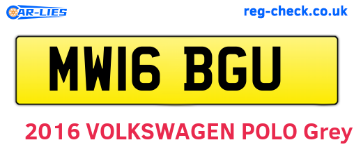 MW16BGU are the vehicle registration plates.