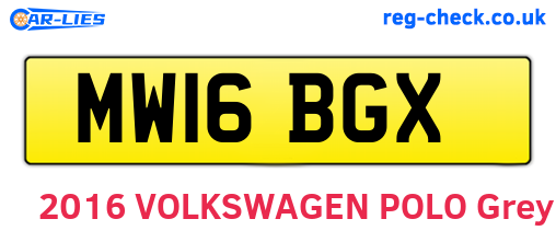MW16BGX are the vehicle registration plates.