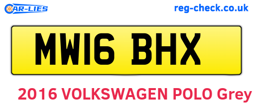 MW16BHX are the vehicle registration plates.