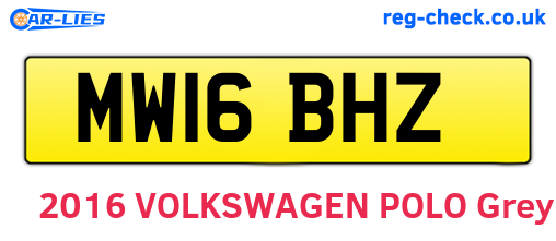 MW16BHZ are the vehicle registration plates.