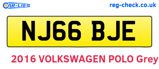 NJ66BJE are the vehicle registration plates.