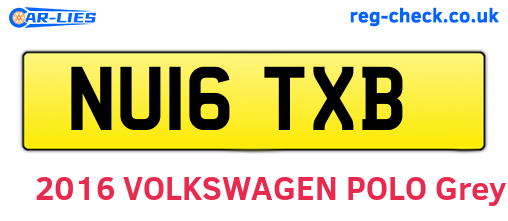 NU16TXB are the vehicle registration plates.