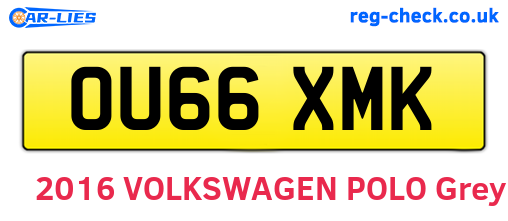 OU66XMK are the vehicle registration plates.