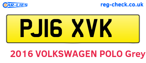 PJ16XVK are the vehicle registration plates.