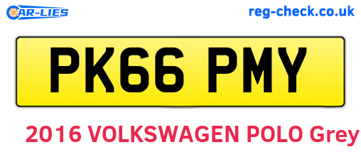 PK66PMY are the vehicle registration plates.