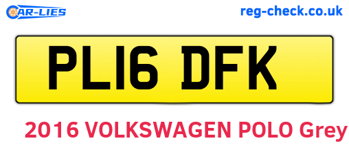 PL16DFK are the vehicle registration plates.