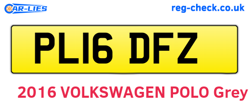 PL16DFZ are the vehicle registration plates.