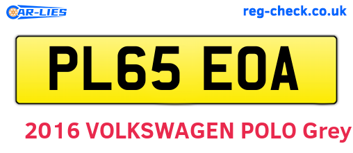 PL65EOA are the vehicle registration plates.
