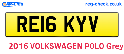 RE16KYV are the vehicle registration plates.