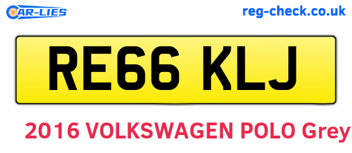 RE66KLJ are the vehicle registration plates.