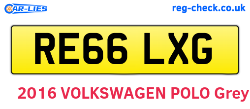 RE66LXG are the vehicle registration plates.