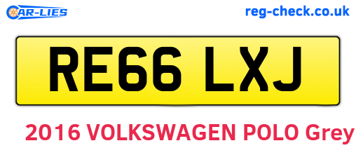 RE66LXJ are the vehicle registration plates.