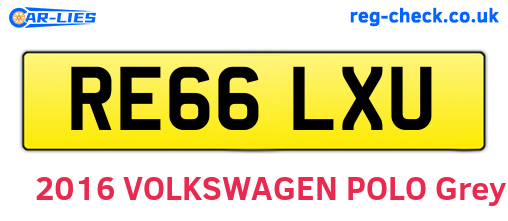 RE66LXU are the vehicle registration plates.