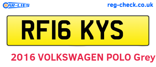 RF16KYS are the vehicle registration plates.
