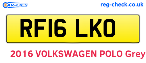 RF16LKO are the vehicle registration plates.