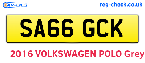 SA66GCK are the vehicle registration plates.