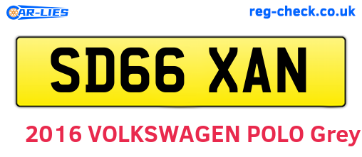 SD66XAN are the vehicle registration plates.