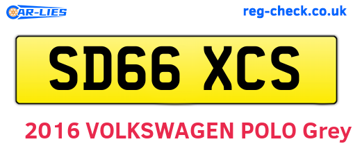 SD66XCS are the vehicle registration plates.