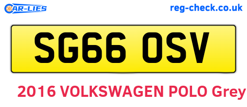 SG66OSV are the vehicle registration plates.