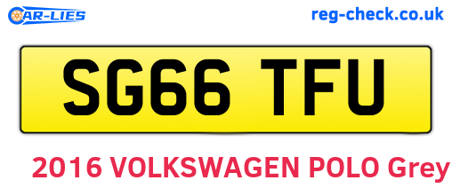 SG66TFU are the vehicle registration plates.