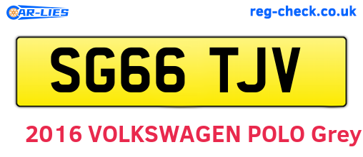 SG66TJV are the vehicle registration plates.