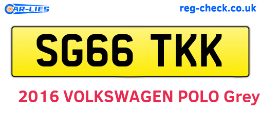 SG66TKK are the vehicle registration plates.