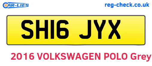 SH16JYX are the vehicle registration plates.