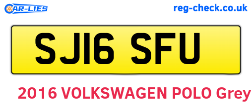 SJ16SFU are the vehicle registration plates.