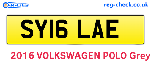 SY16LAE are the vehicle registration plates.