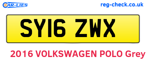 SY16ZWX are the vehicle registration plates.