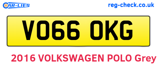 VO66OKG are the vehicle registration plates.