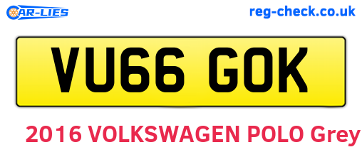 VU66GOK are the vehicle registration plates.