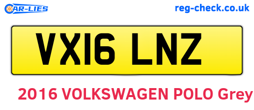 VX16LNZ are the vehicle registration plates.