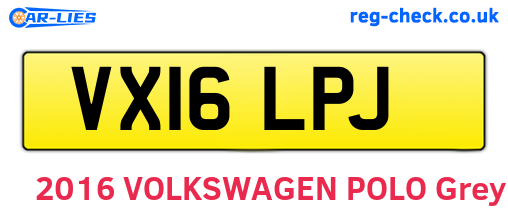 VX16LPJ are the vehicle registration plates.