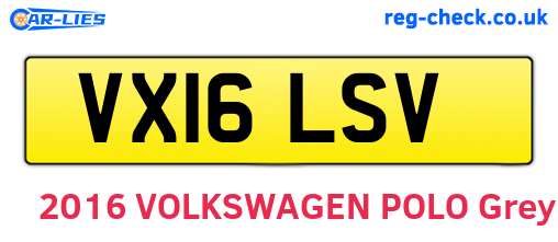 VX16LSV are the vehicle registration plates.