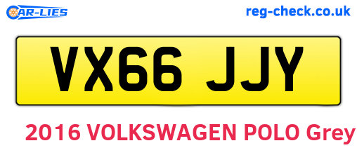 VX66JJY are the vehicle registration plates.