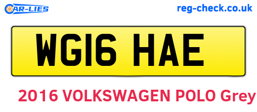 WG16HAE are the vehicle registration plates.