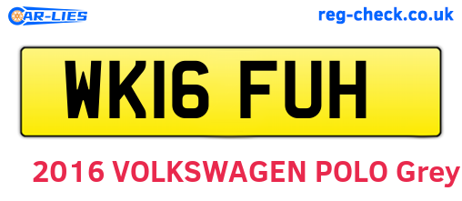 WK16FUH are the vehicle registration plates.