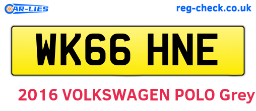 WK66HNE are the vehicle registration plates.