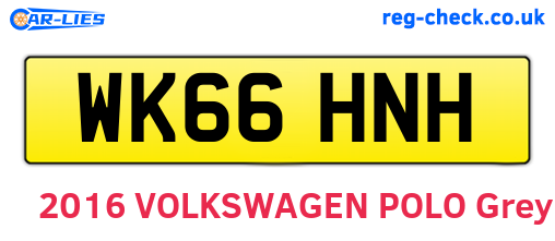 WK66HNH are the vehicle registration plates.