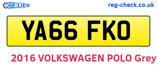 YA66FKO are the vehicle registration plates.