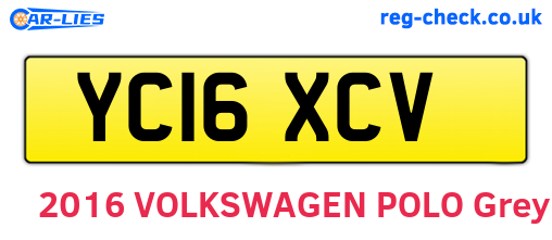 YC16XCV are the vehicle registration plates.