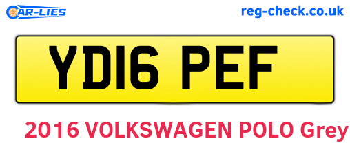 YD16PEF are the vehicle registration plates.