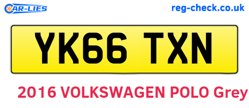 YK66TXN are the vehicle registration plates.
