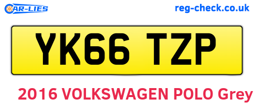 YK66TZP are the vehicle registration plates.