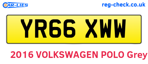 YR66XWW are the vehicle registration plates.